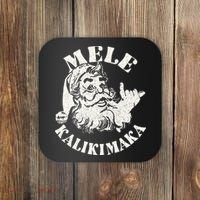 Retro Christmas Mele Kalikimaka Santa Claus Shaka Hawaii Coaster thumb 0