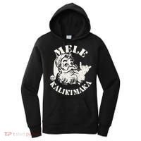Retro Christmas Mele Kalikimaka Santa Claus Shaka Hawaii Women's Hoodie thumb 0