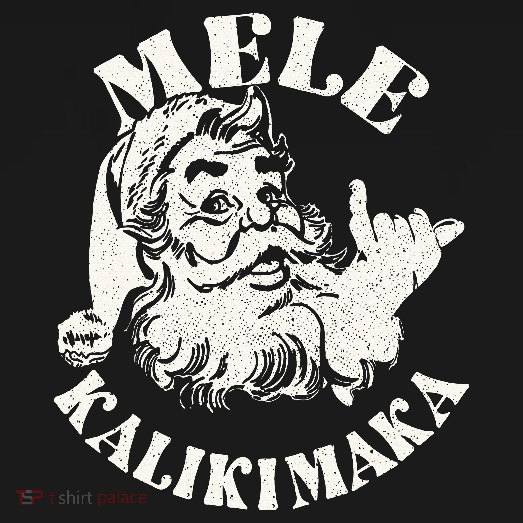 Retro Christmas Mele Kalikimaka Santa Claus Shaka Hawaii Women's Hoodie