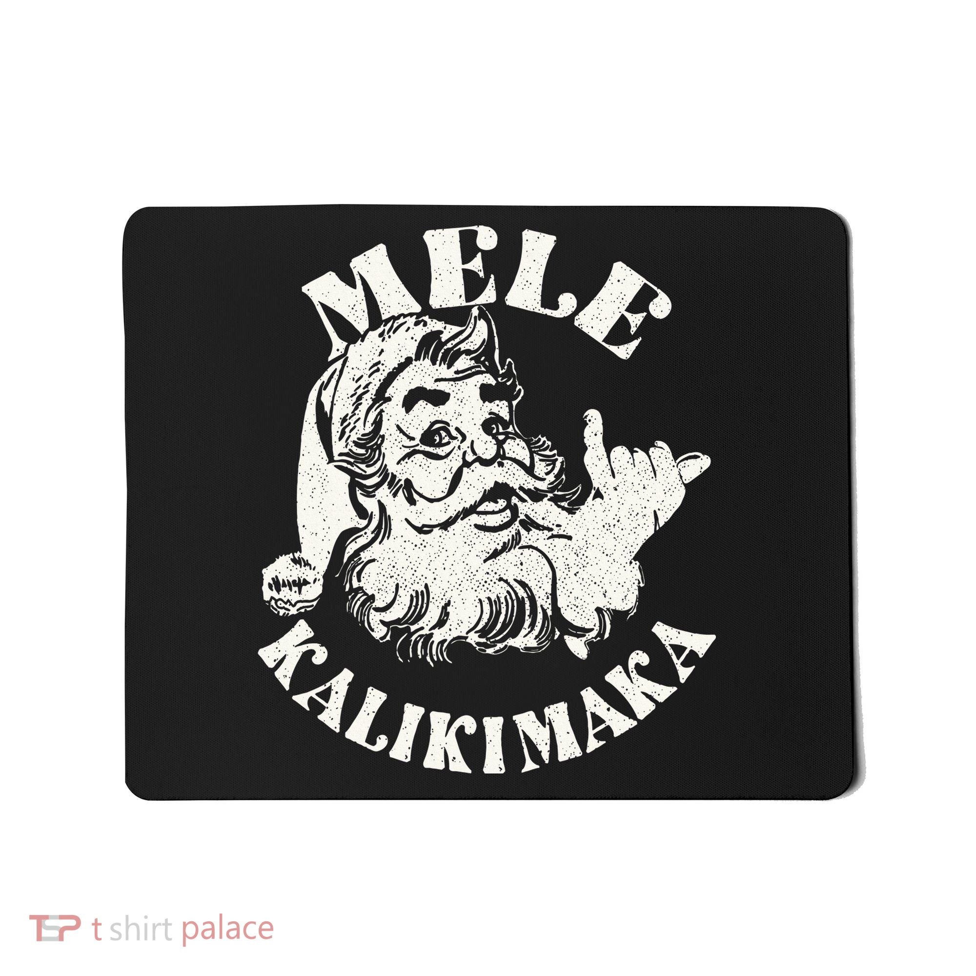 Retro Christmas Mele Kalikimaka Santa Claus Shaka Hawaii Mousepad