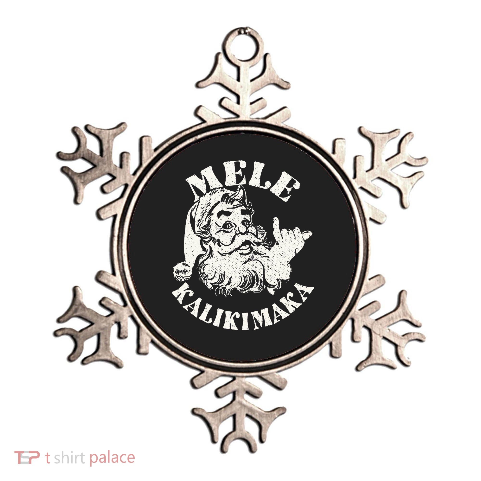 Retro Christmas Mele Kalikimaka Santa Claus Shaka Hawaii Ornament