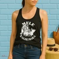 Retro Christmas Mele Kalikimaka Santa Claus Shaka Hawaii Women's Tank Top thumb 2