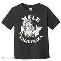 Retro Christmas Mele Kalikimaka Santa Claus Shaka Hawaii Toddler T-Shirt thumb 0