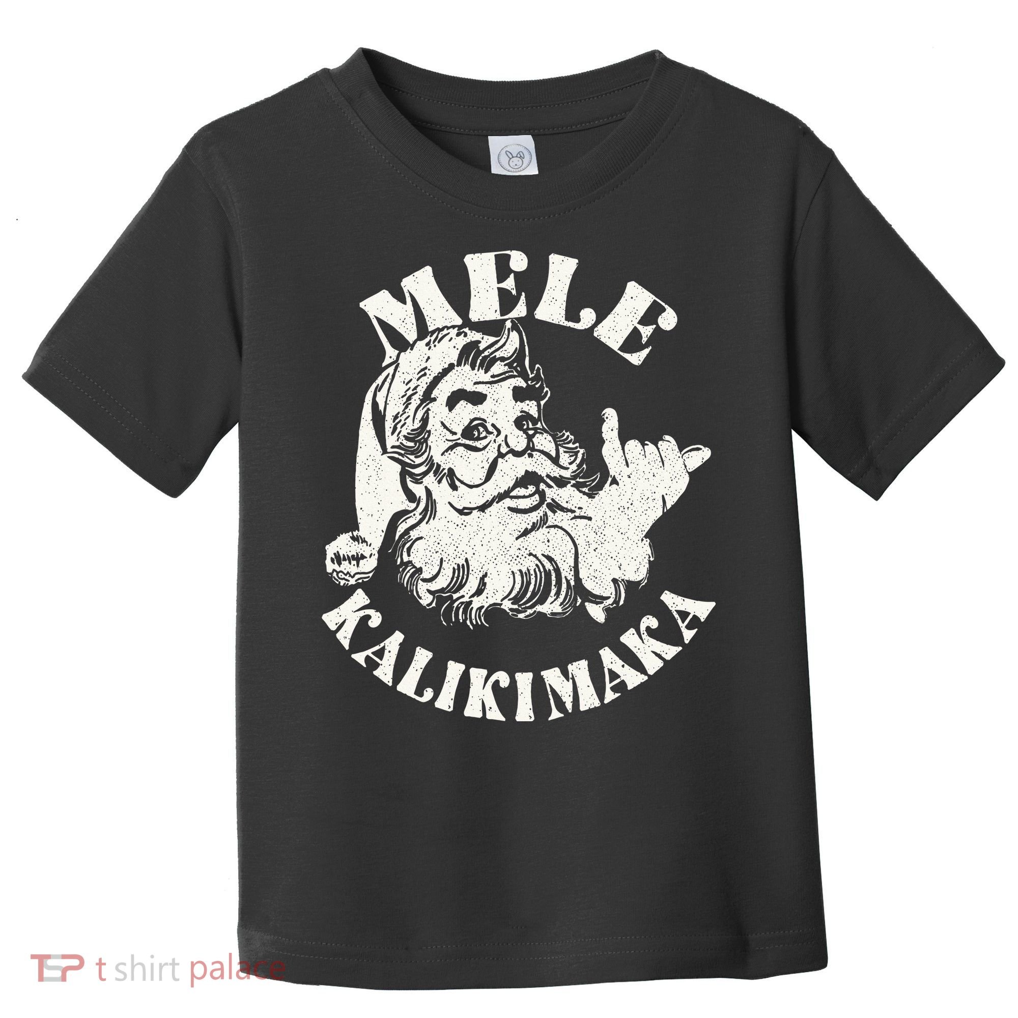Retro Christmas Mele Kalikimaka Santa Claus Shaka Hawaii Toddler T-Shirt