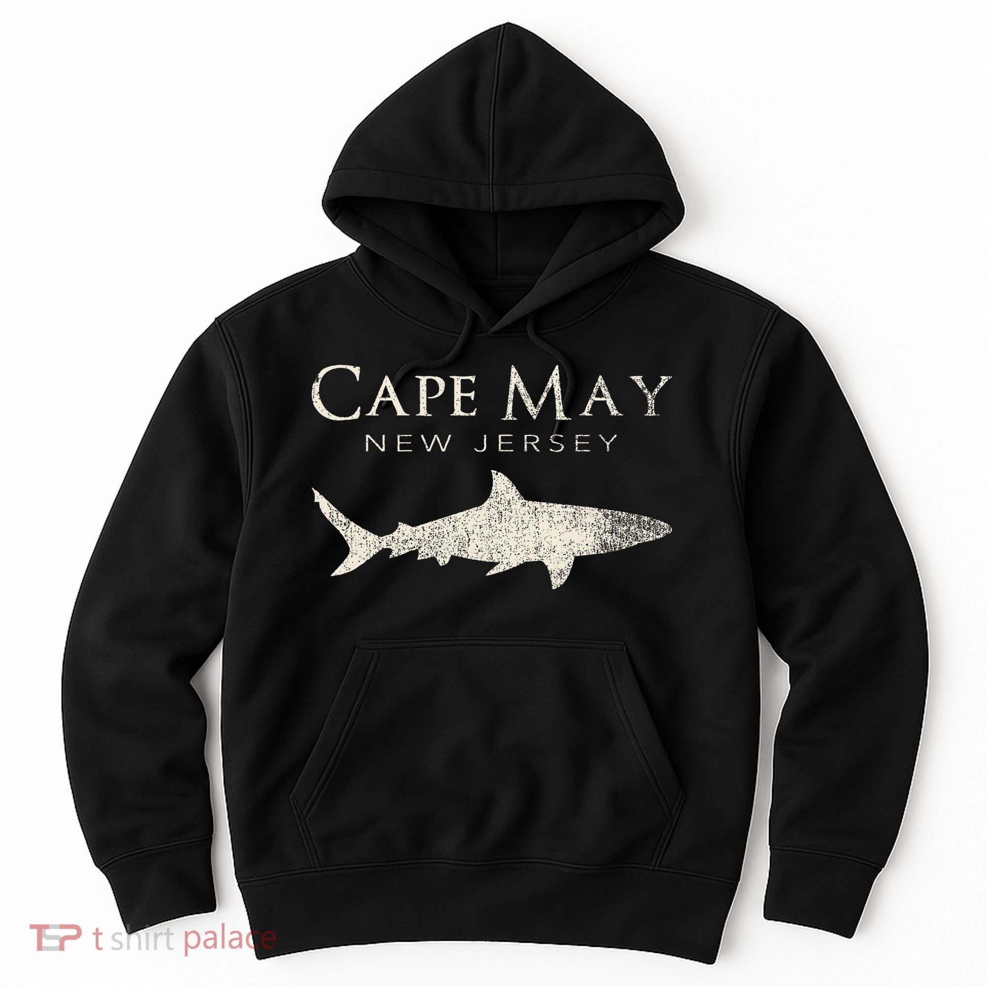 Retro Cape May Nj Shark Hoodie