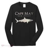 Retro Cape May Nj Shark Long Sleeve Shirt thumb 0