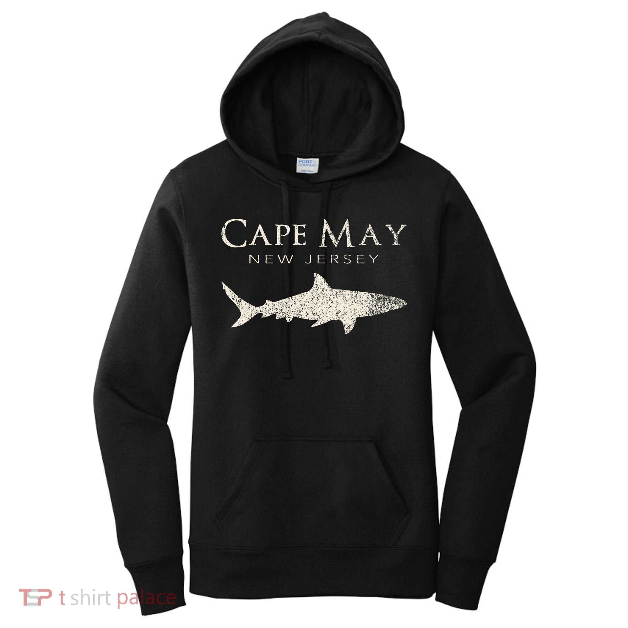 Retro Cape May Nj Shark Women's Hoodie