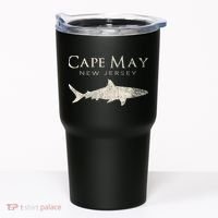 Retro Cape May Nj Shark Tumbler thumb 0