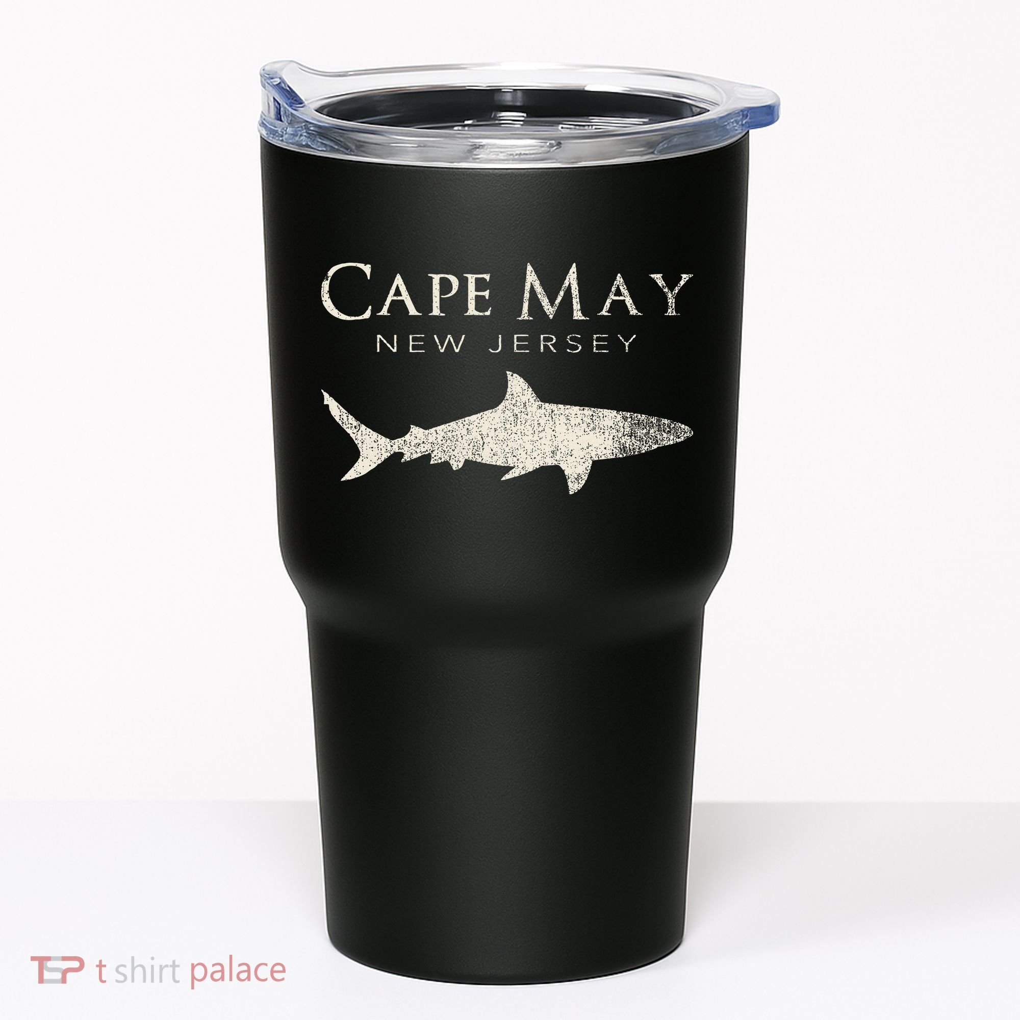 Retro Cape May Nj Shark Tumbler