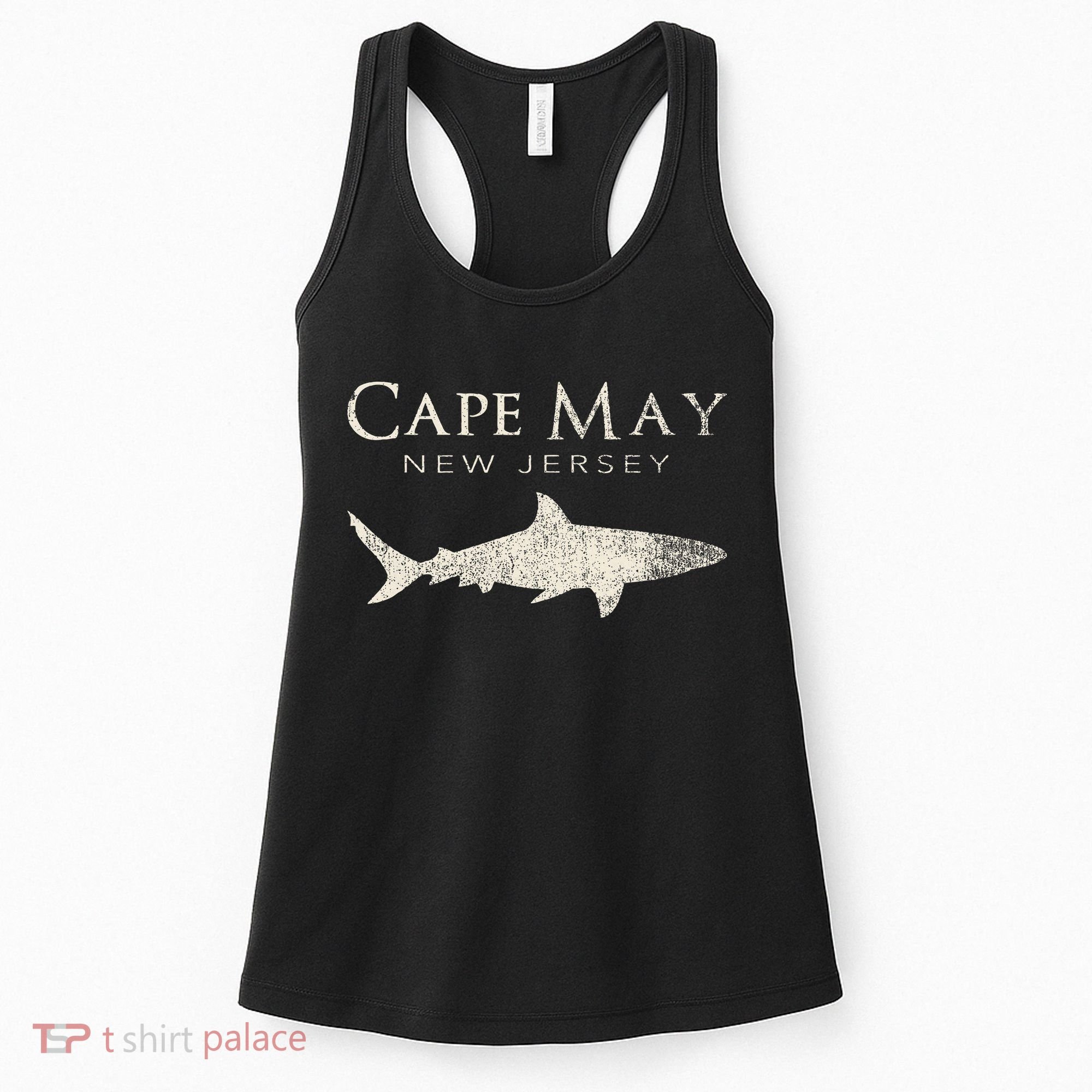 Retro Cape May Nj Shark Women's Tank Top