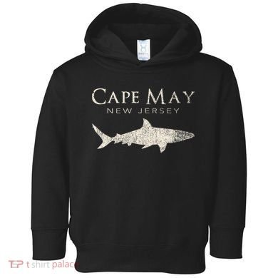 Retro Cape May Nj Shark Toddler Hoodie