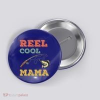Reel Cool Mama Fisher Walleye Fishing Gift Fish Mom Cute Gift Button thumb 0