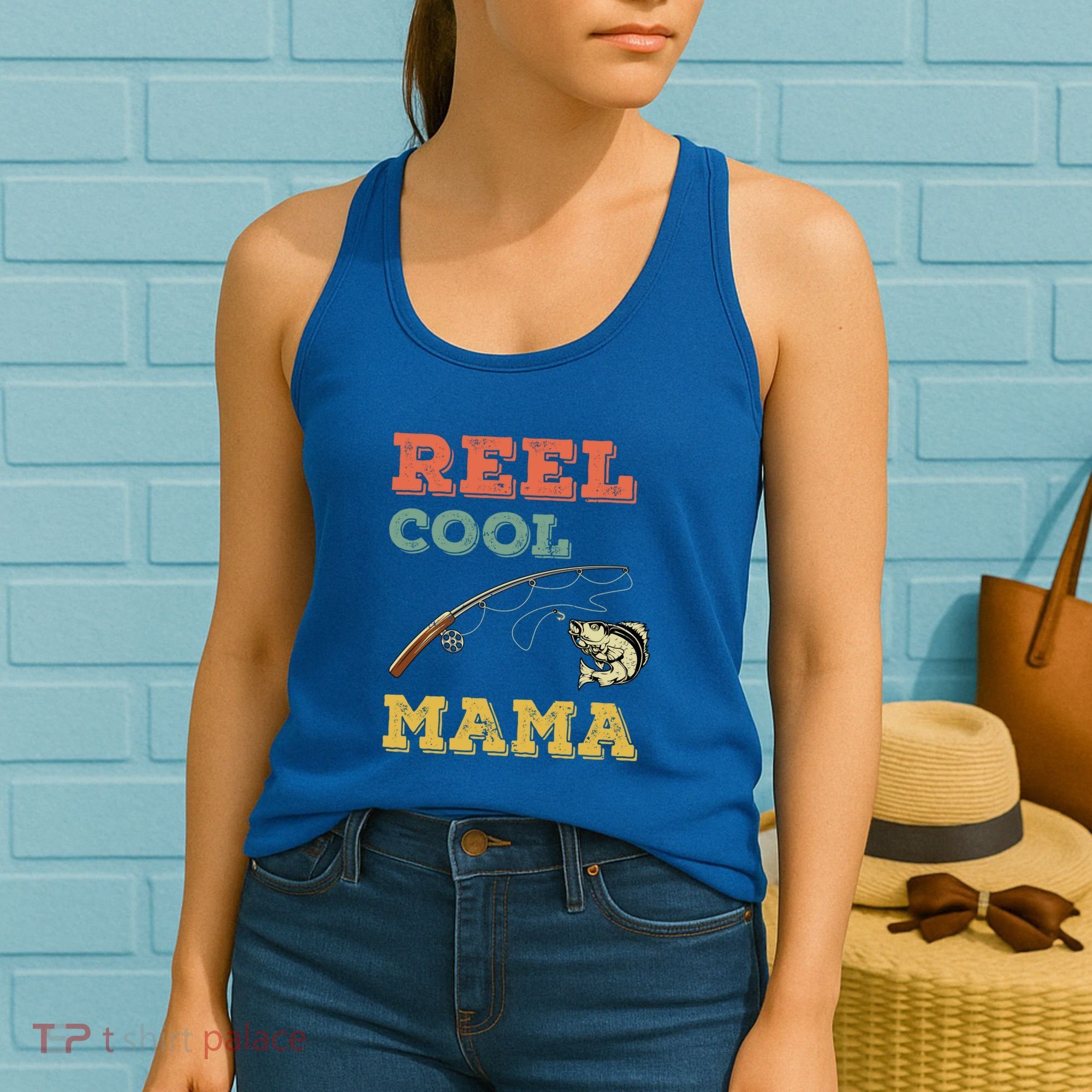 Reel Cool Mama Fisher Walleye Fishing Gift Fish Mom Cute Gift Women's Tank Top