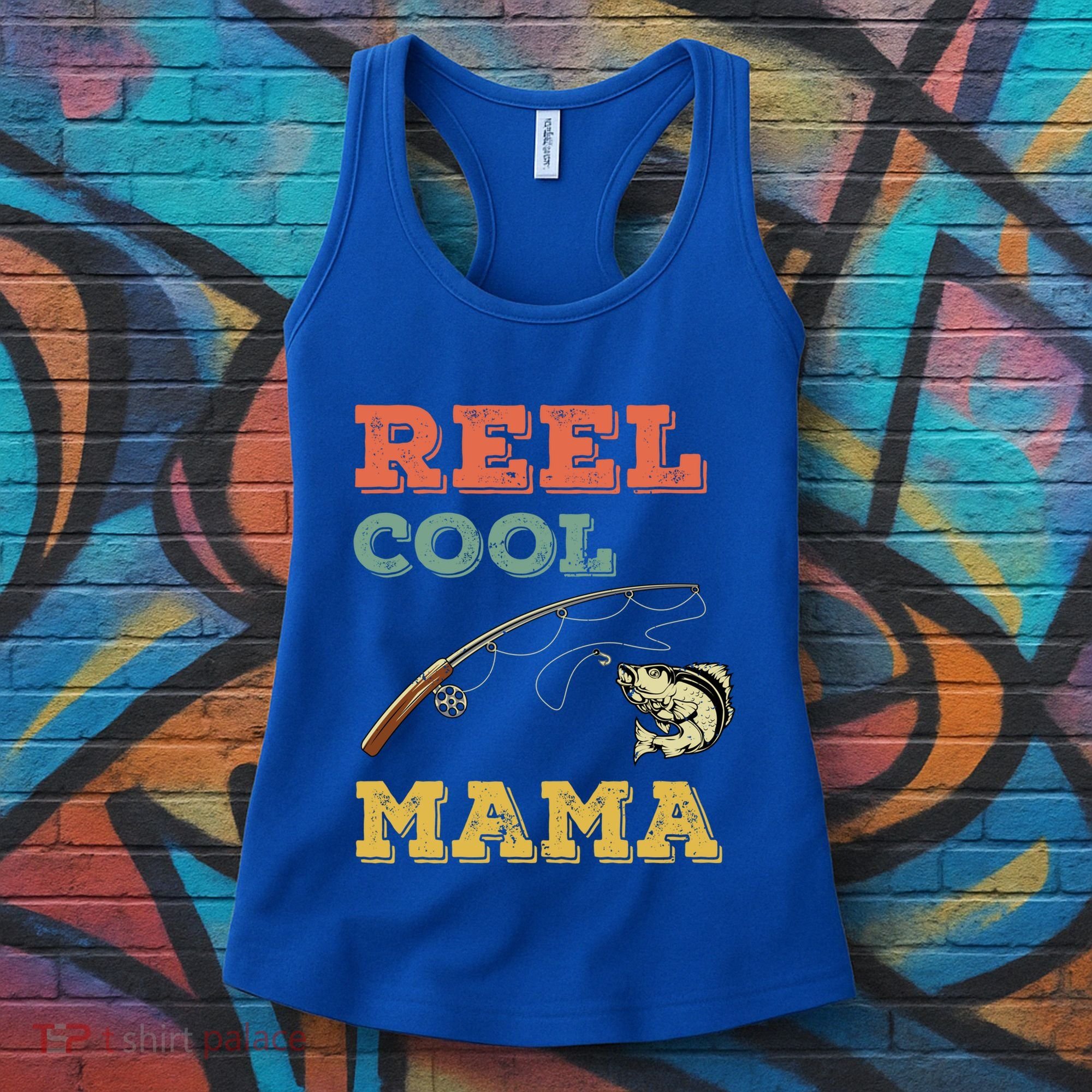 Reel Cool Mama Fisher Walleye Fishing Gift Fish Mom Cute Gift Women's Tank Top