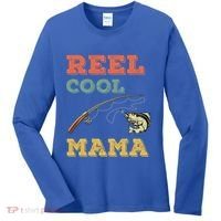 Reel Cool Mama Fisher Walleye Fishing Gift Fish Mom Cute Gift Women's Long Sleeve Shirt thumb 0