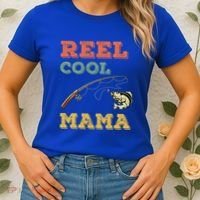 Reel Cool Mama Fisher Walleye Fishing Gift Fish Mom Cute Gift Women's T-Shirt thumb 2