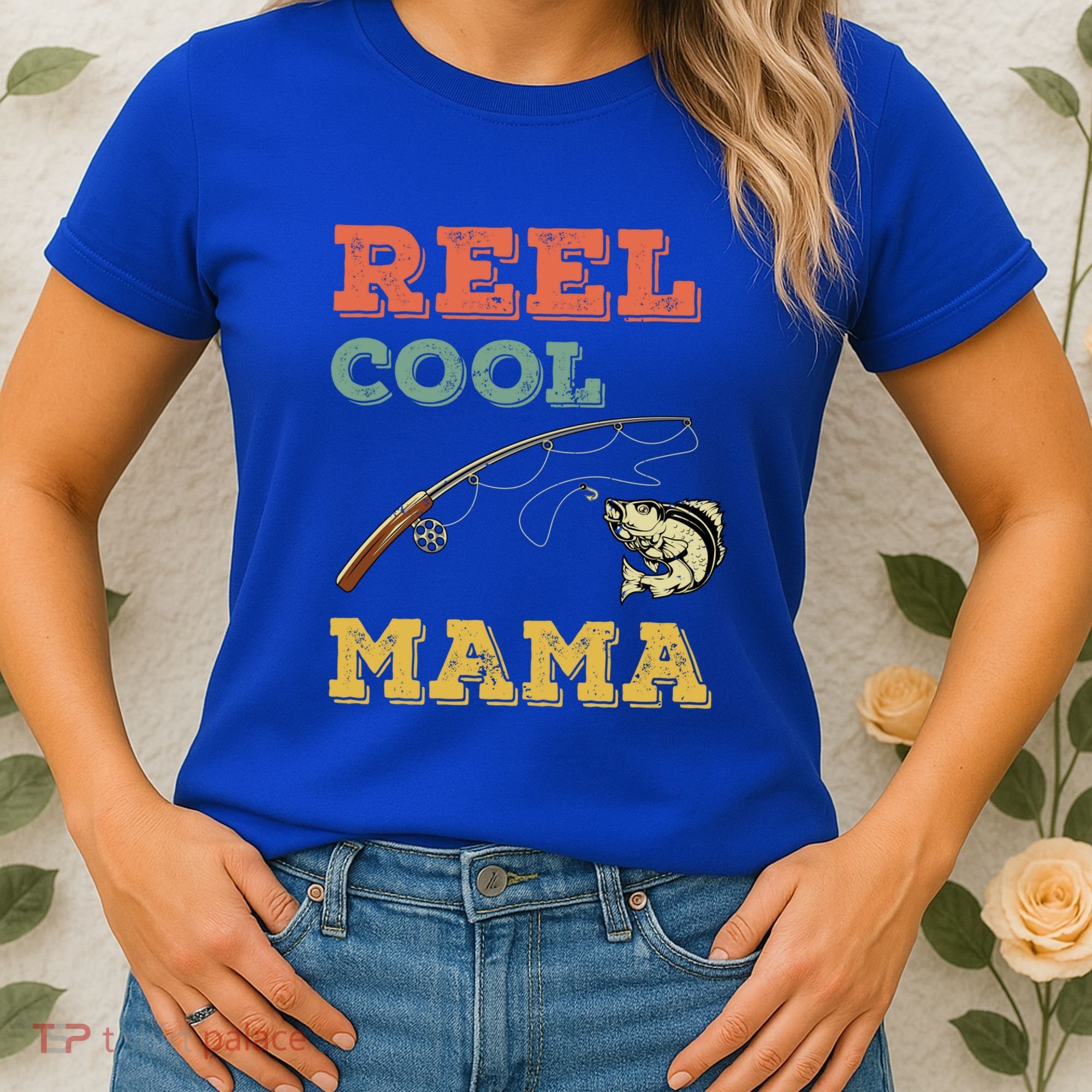 Reel Cool Mama Fisher Walleye Fishing Gift Fish Mom Cute Gift Women's T-Shirt