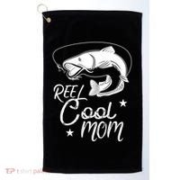 Reel Cool Mom Fathers Day Fishing Mom Cute Gift Golf Towel thumb 0