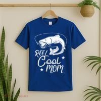 Reel Cool Mom Fathers Day Fishing Mom Cute Gift T-Shirt thumb 2
