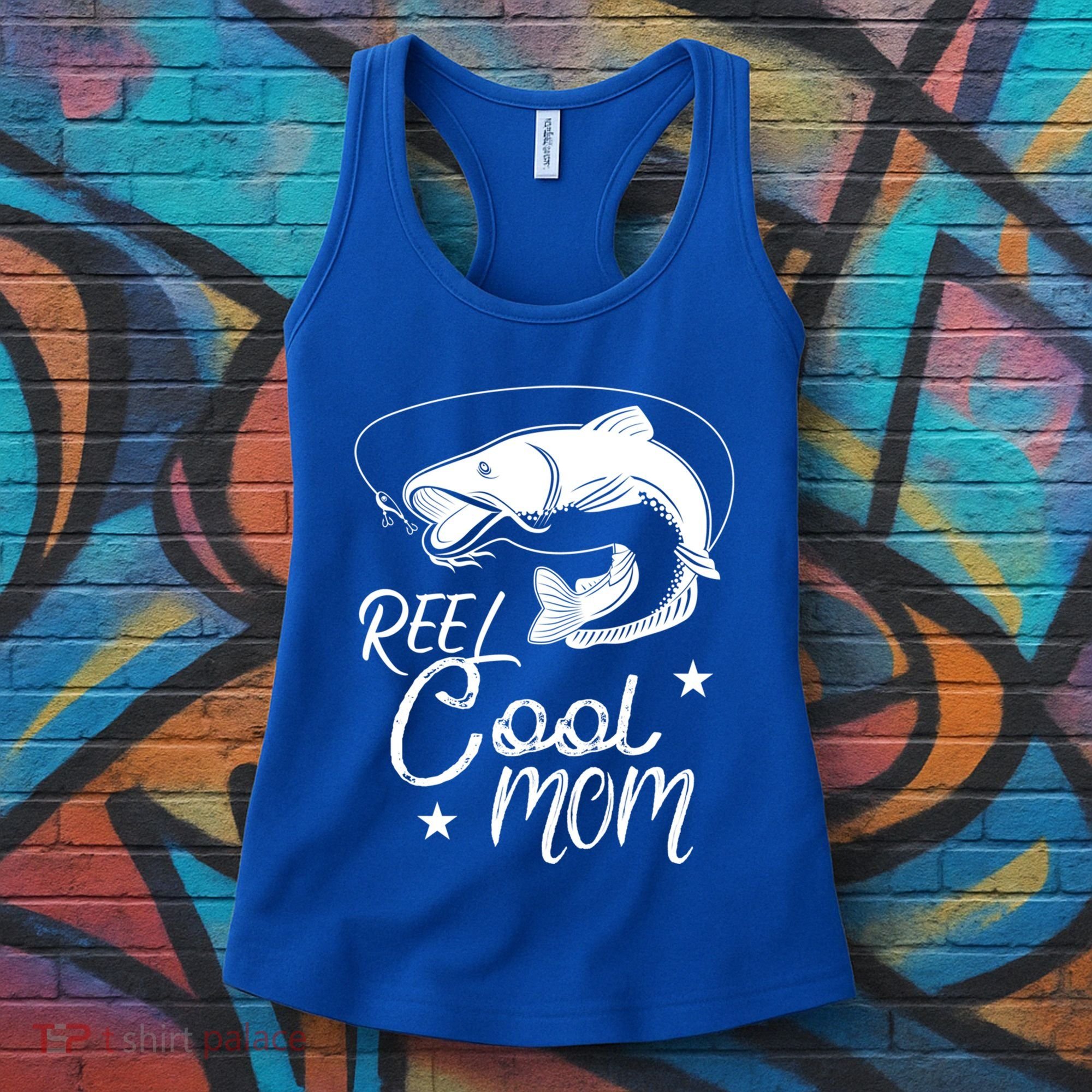 Reel Cool Mom Fathers Day Fishing Mom Cute Gift Women's Tank Top