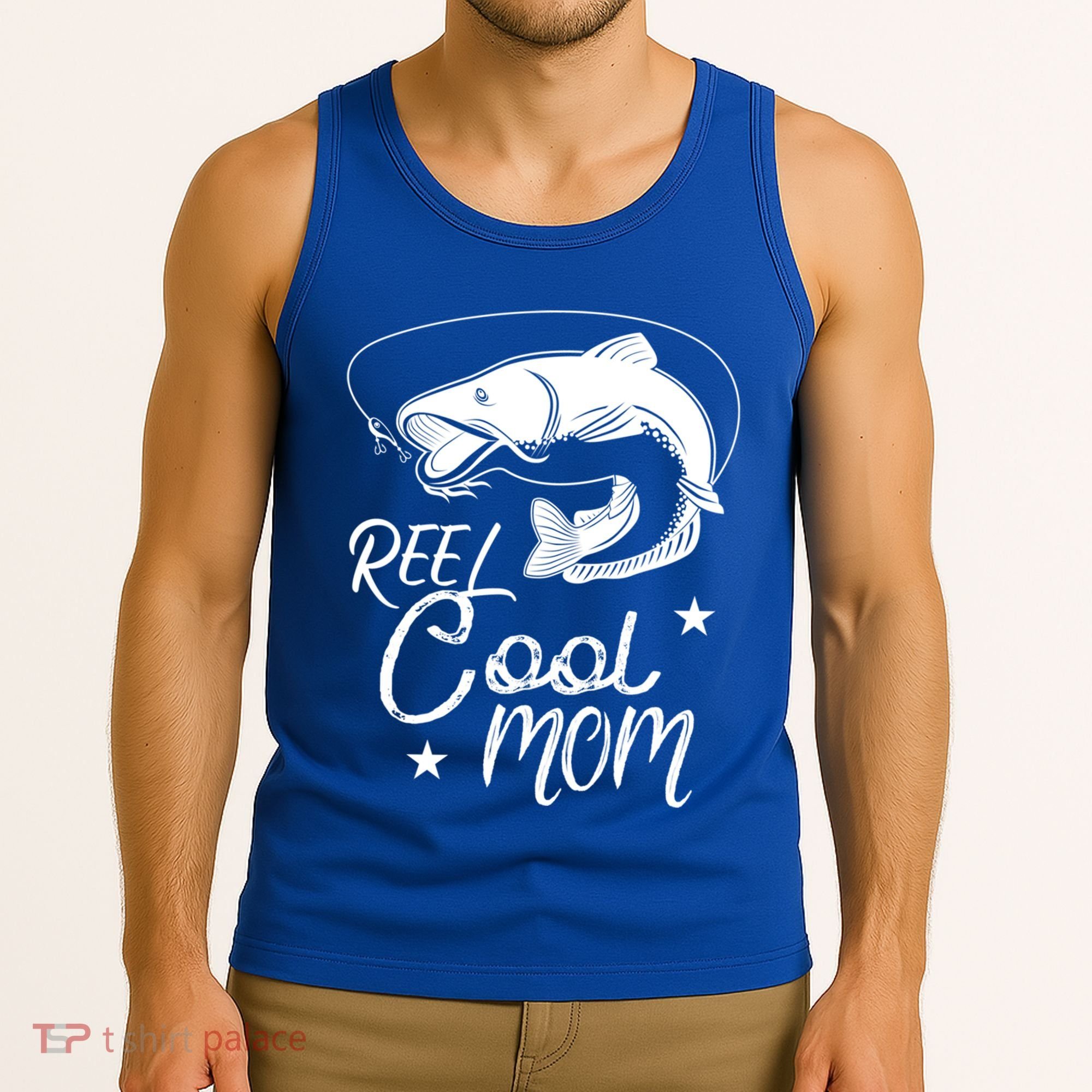 Reel Cool Mom Fathers Day Fishing Mom Cute Gift Tank Top