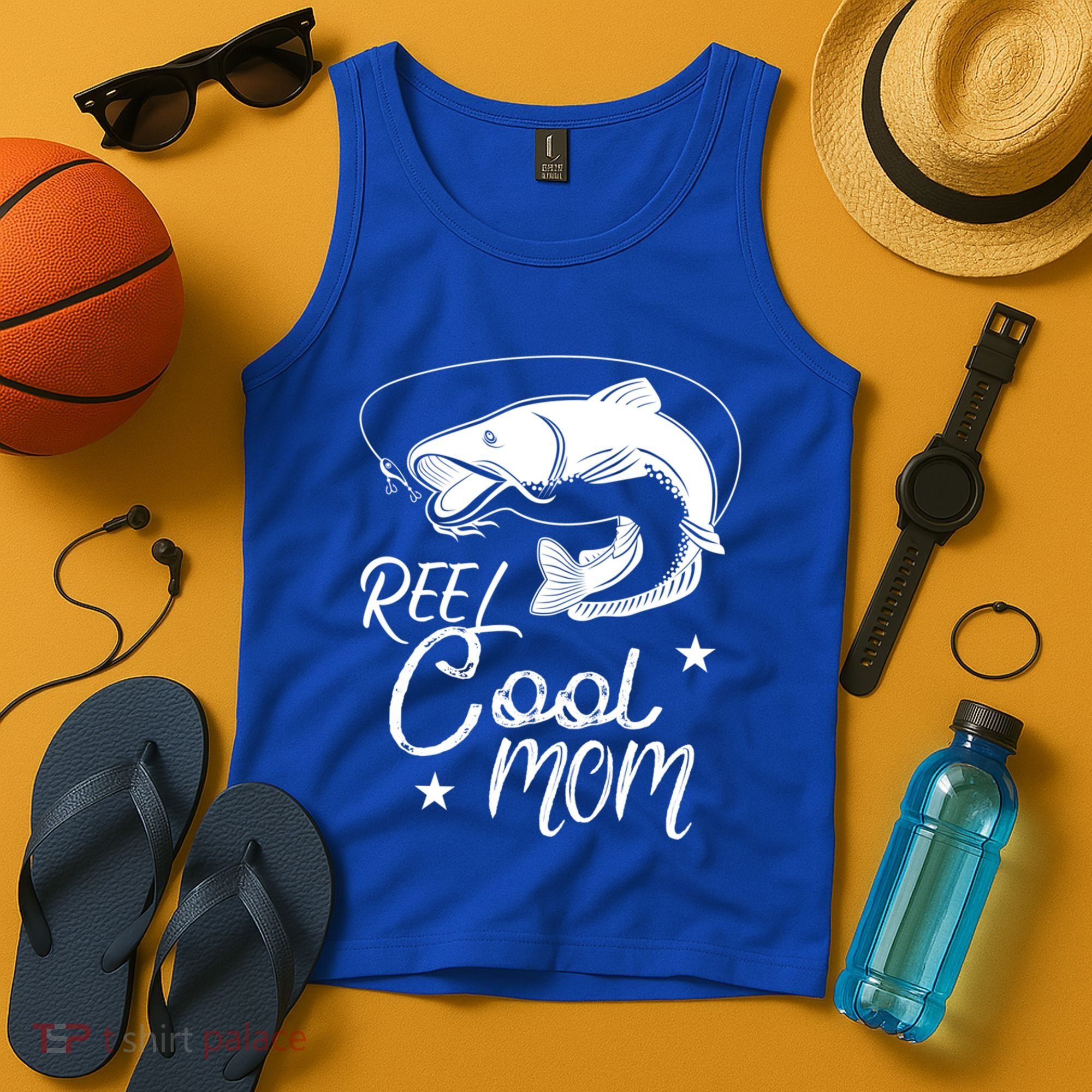 Reel Cool Mom Fathers Day Fishing Mom Cute Gift Tank Top