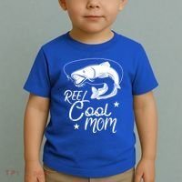 Reel Cool Mom Fathers Day Fishing Mom Cute Gift Toddler T-Shirt thumb 2