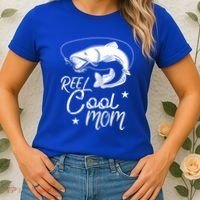 Reel Cool Mom Fathers Day Fishing Mom Cute Gift Women's T-Shirt thumb 2