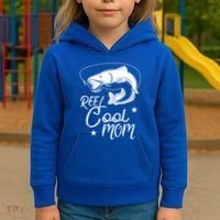 Reel Cool Mom Fathers Day Fishing Mom Cute Gift Kids Hoodie thumb 3