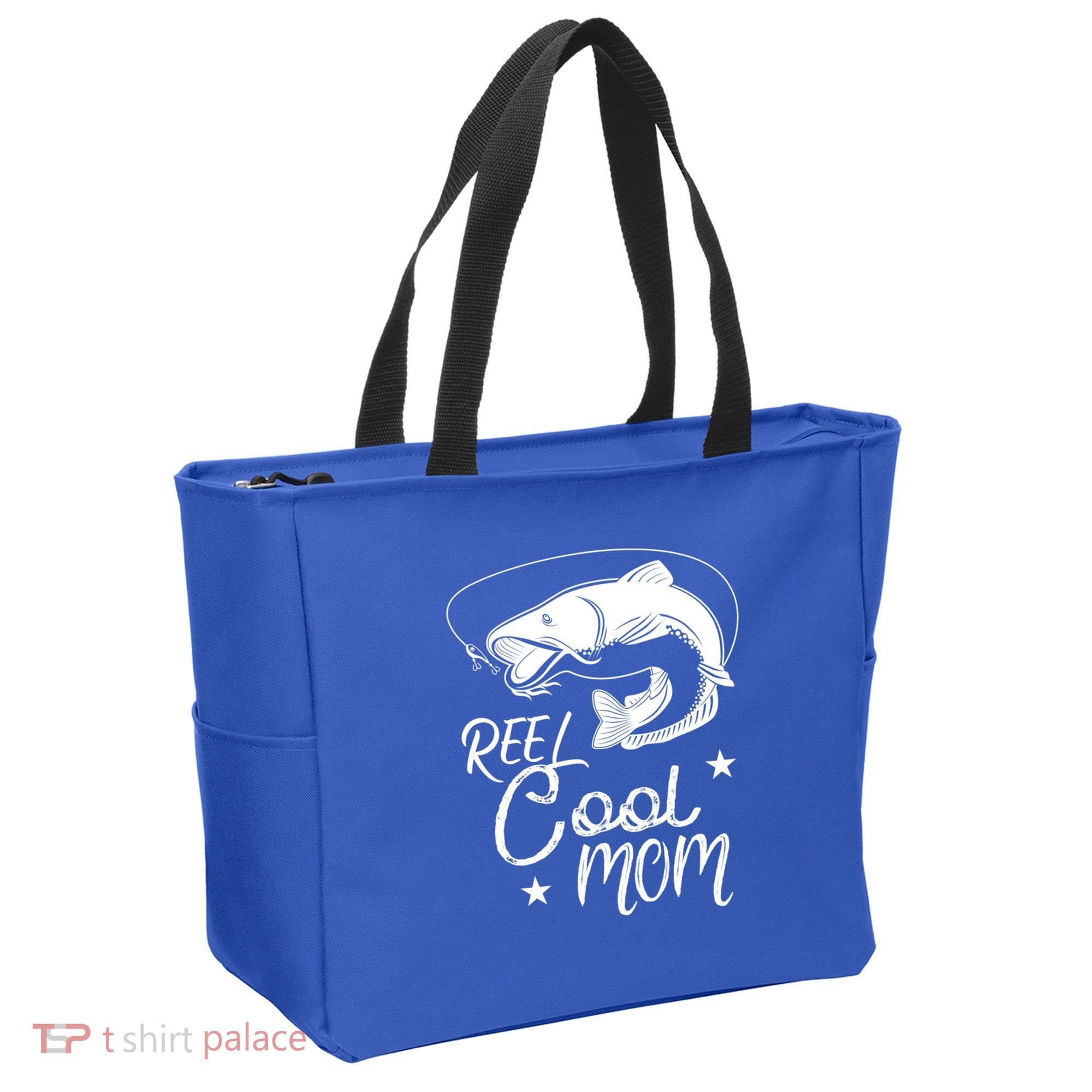 Reel Cool Mom Fathers Day Fishing Mom Cute Gift Tote Bag