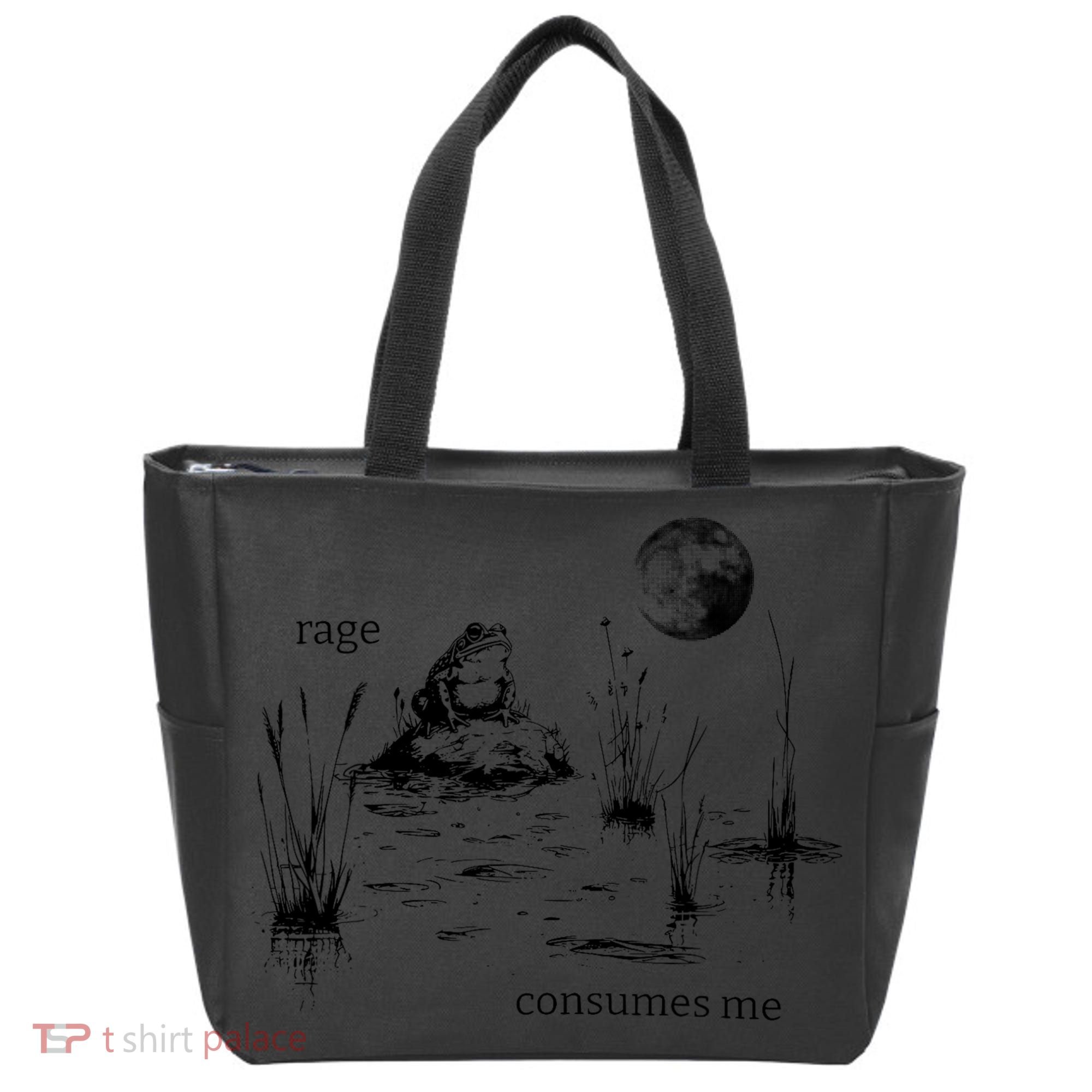 Rage Consumes Me Frog Funny Tote Bag