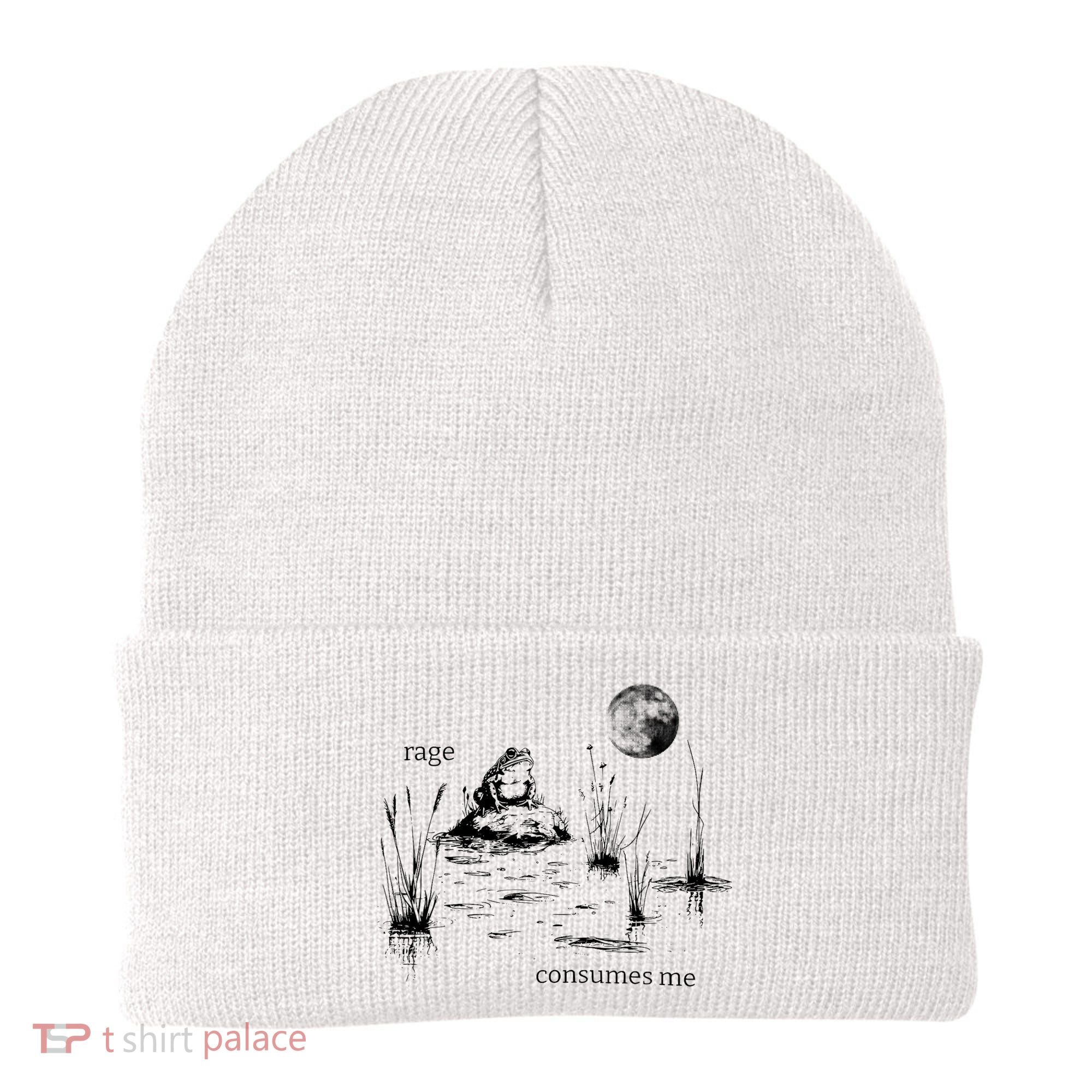 Rage Consumes Me Frog Funny Beanie
