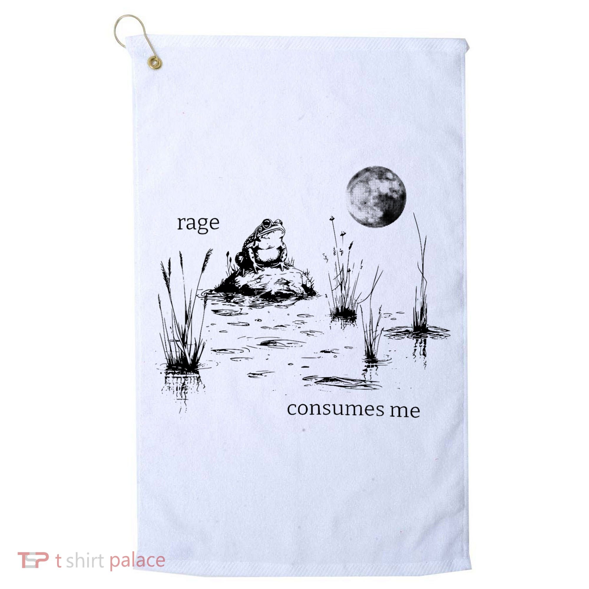 Rage Consumes Me Frog Funny Golf Towel