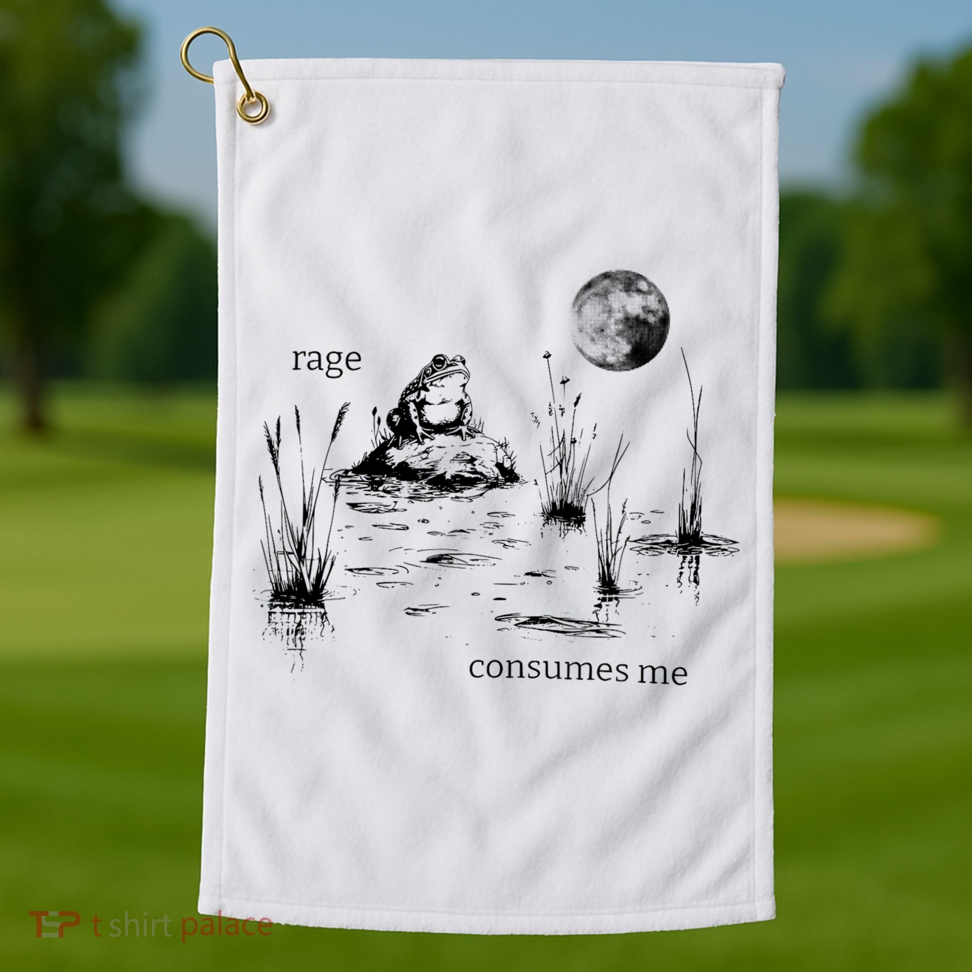 Rage Consumes Me Frog Funny Golf Towel
