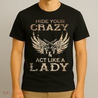 Retro Country Music Art Hide Your Crazy And Act Like A Lady T-Shirt thumb 3