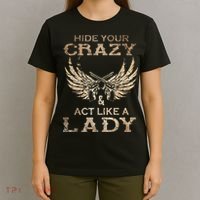 Retro Country Music Art Hide Your Crazy And Act Like A Lady T-Shirt thumb 4