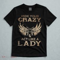 Retro Country Music Art Hide Your Crazy And Act Like A Lady T-Shirt thumb 5