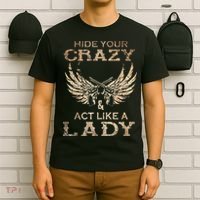 Retro Country Music Art Hide Your Crazy And Act Like A Lady T-Shirt thumb 6