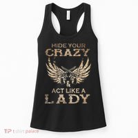Retro Country Music Art Hide Your Crazy And Act Like A Lady Women's Tank Top thumb 0