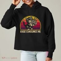 Rage Consumes Me Funny Cat Humor Joke Ladies Heavyweight Boxy Pullover Hoodie thumb 0
