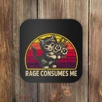 Rage Consumes Me Funny Cat Humor Joke Coaster thumb 0
