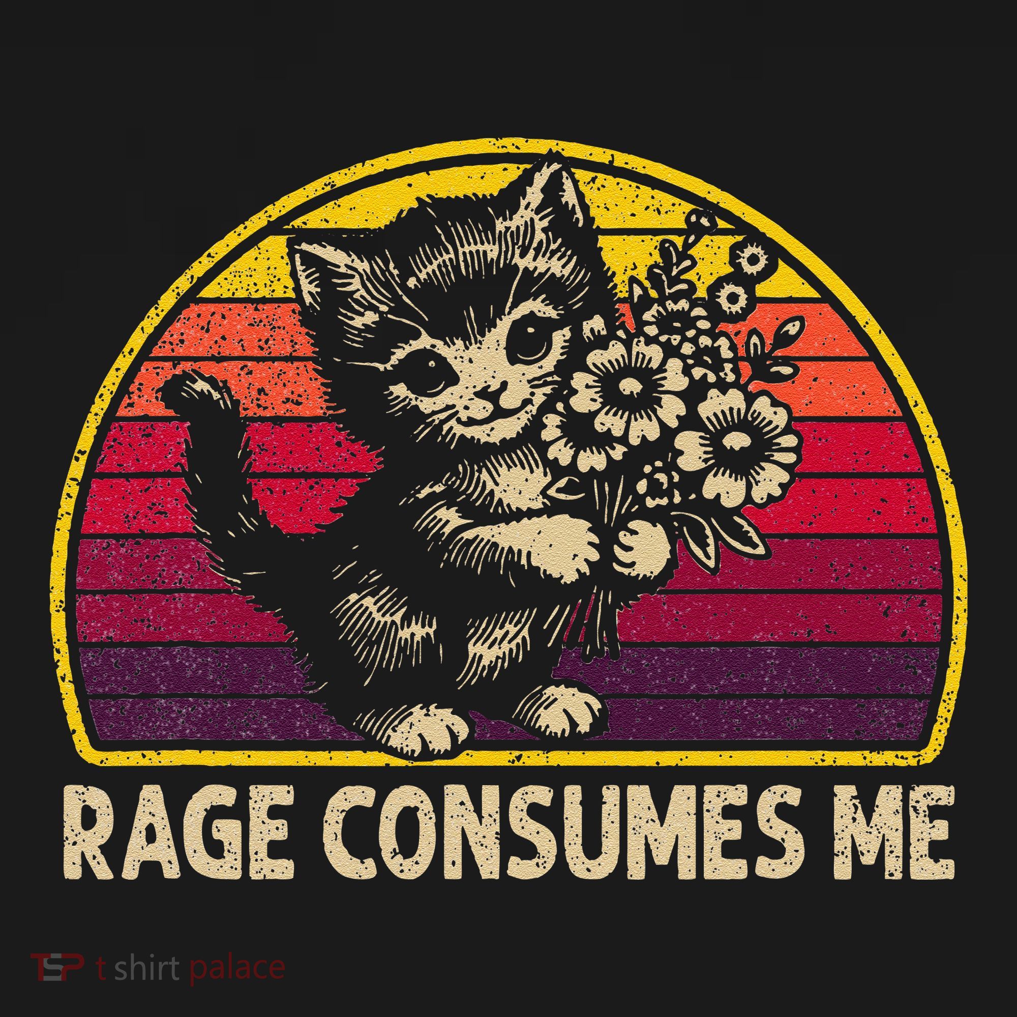 Rage Consumes Me Funny Cat Humor Joke Women's Hoodie