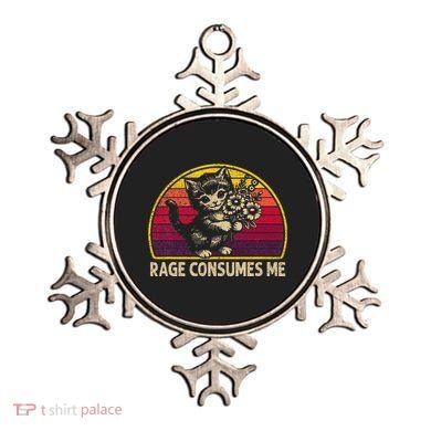 Rage Consumes Me Funny Cat Humor Joke Ornament