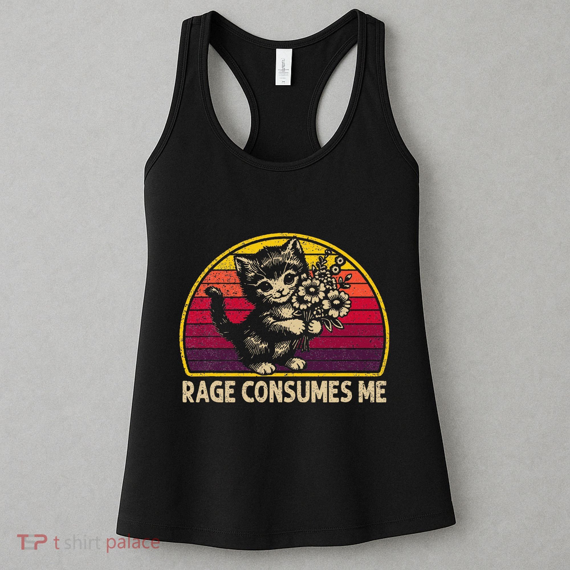 Rage Consumes Me Funny Cat Humor Joke Women's Tank Top