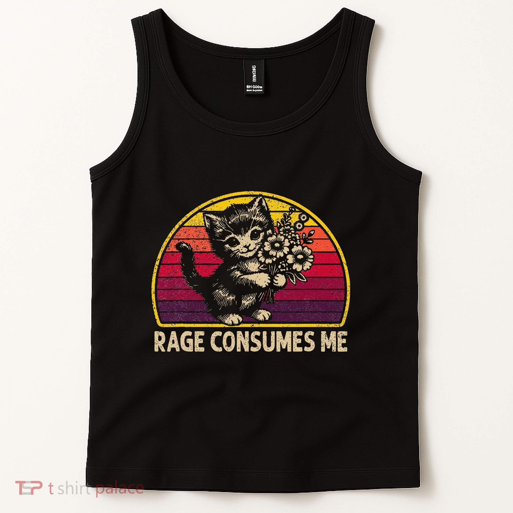 Rage Consumes Me Funny Cat Humor Joke Tank Top