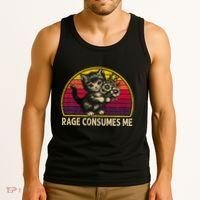 Rage Consumes Me Funny Cat Humor Joke Tank Top thumb 3