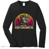 Rage Consumes Me Funny Cat Humor Joke Women's Long Sleeve Shirt thumb 0