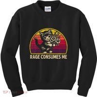Rage Consumes Me Funny Cat Humor Joke Kids Sweatshirt thumb 0