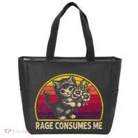 Rage Consumes Me Funny Cat Humor Joke Tote Bag thumb 0