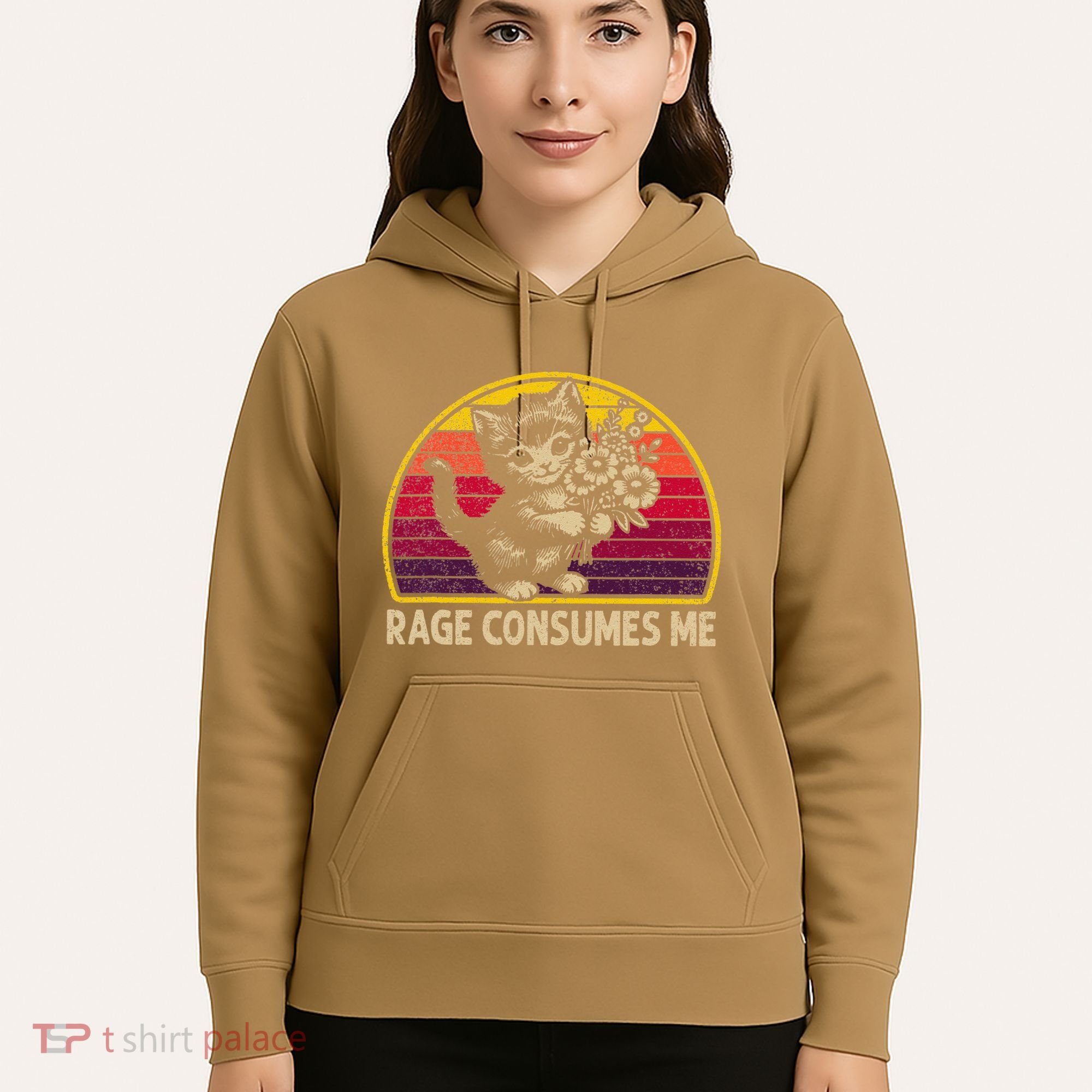 Rage Consumes Me Funny Cat Humor Joke Hoodie